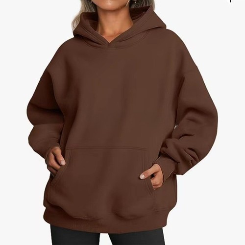 Ladies oversized plain - plain, hoodies